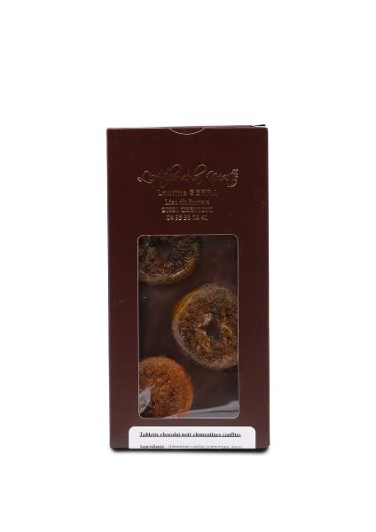 TABLETTE DE CHOCOLAT NOIR ET CLEMENTINES CONFITES - ATELIER DE LA NOISETTE
