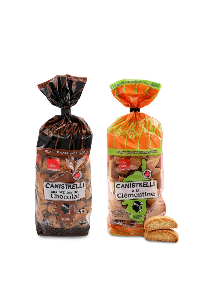PACK DUO CANISTRELLI AU CHOCOLAT ET A LA CLEMENTINE